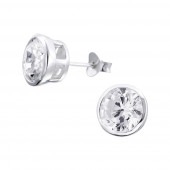 Cercei din argint model solitaire cu zirconii 8 mm DiAmanti DIA5587